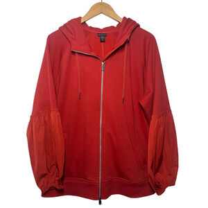 Athleta Jacket Women XL/TG Red On My Way Triumph Hooded Full Zip Stretch Sport